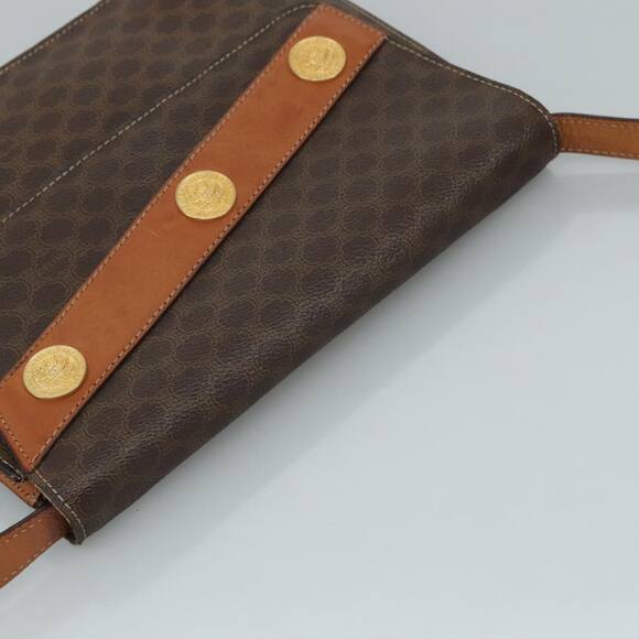 CELINE Macadam Canvas Shoulder Bag Pvc Leather Gold Brown - Picture 6 of 12